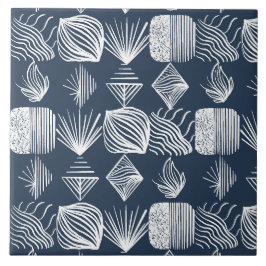 kühne Karibik-Stammtücher: Navy Blue & White, Fliese