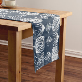 kühne Karibik-Stammtücher: Navy Blue & White, Kurzer Tischläufer