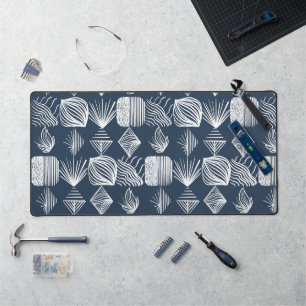 kühne Karibik-Stammtücher: Navy Blue & White, Schreibtischunterlage