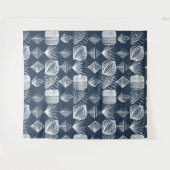 kühne Karibik-Stammtücher: Navy Blue & White, Wandteppich (Vorderseite (Horizontal))