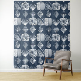 kühne Karibik-Stammtücher: Navy Blue & White, Wandteppich