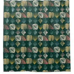 Kühne Karibikstämme Mudcloth: Boho Aquamarin Duschvorhang