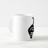 Kühne Katzensilhouette Kaffeetasse (Vorderseite Links)