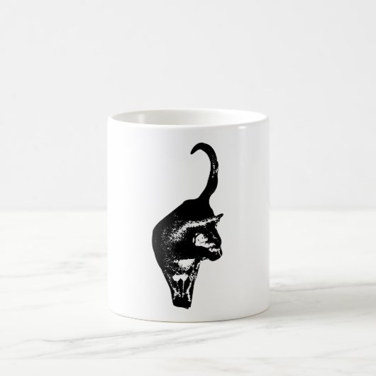 Kühne Katzensilhouette Kaffeetasse (Mittel)