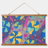 Kühne kosmische Kanadische Kunst Wandteppich Mit Holzrahmen (Vorne)