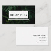 Kühne launische Monstera-Blätter tropische Grüntön Visitenkarte (Vorne/Hinten)