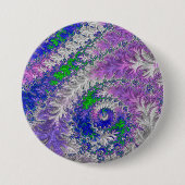 kühne, lebendige, farbenfrohe Funky Trippy Fraktal Button (Vorderseite)