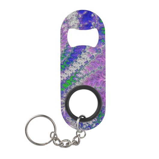 kühne, lebendige, farbenfrohe Funky Trippy Fraktal Mini Flaschenöffner (Vorderseite)