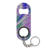 kühne, lebendige, farbenfrohe Funky Trippy Fraktal Mini Flaschenöffner (Rückseite)