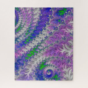 kühne, lebendige, farbenfrohe Funky Trippy Fraktal Puzzle