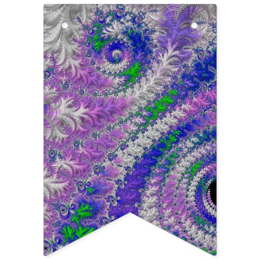 kühne, lebendige, farbenfrohe Funky Trippy Fraktal Wimpelkette (Erste Fahne)
