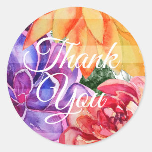 kühne, lebhafte, farbenfrohe Sukkulente Hochzeit Runder Aufkleber