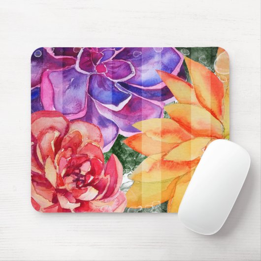 kühne, lebhafte, farbenfrohe Sukkulente Mousepad (Mit Mouse)