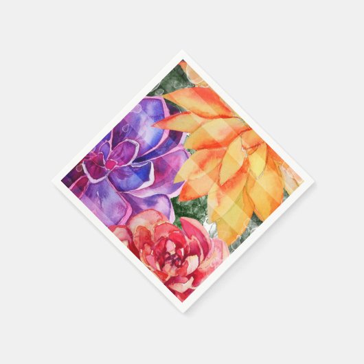 kühne, lebhafte, farbenfrohe Sukkulente Serviette (Ecke)