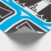 kühne Leuchtturm Beacon mit Ozeanwellen-Symbol Geschenkpapier