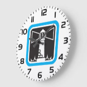 kühne Leuchtturm Beacon mit Ozeanwellen-Symbol Große Wanduhr (Winkel)
