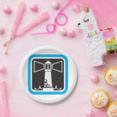 kühne Leuchtturm Beacon mit Ozeanwellen-Symbol Pappteller (Party)