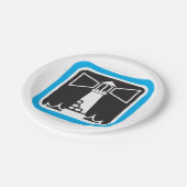 kühne Leuchtturm Beacon mit Ozeanwellen-Symbol Pappteller (Schrägansicht)