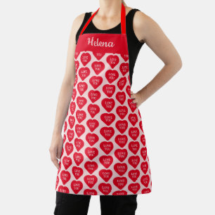 Kühne Liebe Sie Herzdesign in Rot und Rosa Schürze