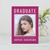 kühne Lila Graduate Ankündigung und Grad Party (Stehend Vorderseite)