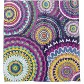 Kühne Lila Mutli-Mandalas Duschvorhang (Vorderseite)