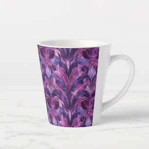 Kühne lila Töne Art Deco kleine Keramik-Latte Milchtasse