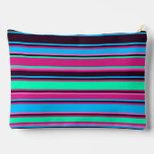 Kühne Magenta, Aqua und blaue Streifen Zubehörtasche (Rückseite)