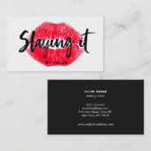 Kühne Makeup-Künstler, die es spielen, küssen rote Visitenkarte (Vorne/Hinten)