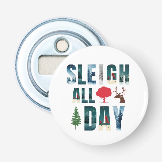 kühne Masken Buchstaben Winterszenen 'Sleigh All D Flaschenöffner (Vorderseite)