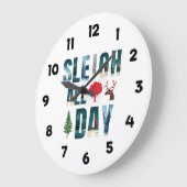 kühne Masken Buchstaben Winterszenen 'Sleigh All D Große Wanduhr (Winkel)