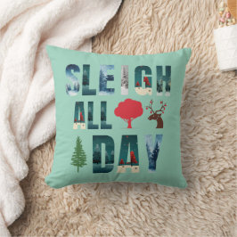kühne Masken Buchstaben Winterszenen 'Sleigh All D Kissen