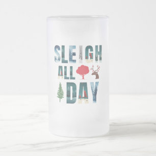 kühne Masken Buchstaben Winterszenen 'Sleigh All D Mattglas Bierglas