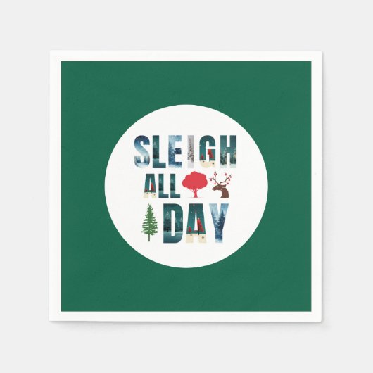 kühne Masken Buchstaben Winterszenen 'Sleigh All D Serviette (Vorderseite)
