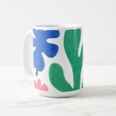 Kühne Matisse-Style-Blumen-Ausschnitte Kaffeetasse (Vorderseite Links)