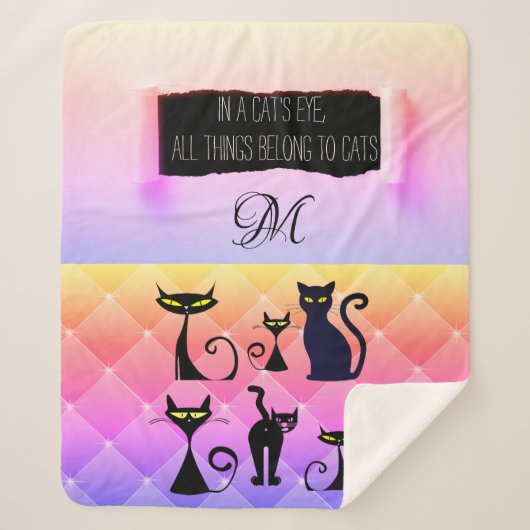 Kühne mehrfarbige, moderne Retro-Katzenjacke Lover Sherpadecke (Vorderseite)