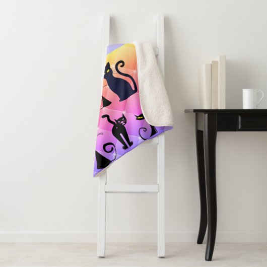 Kühne mehrfarbige, moderne Retro-Katzenjacke Lover Sherpadecke (Beispiel)