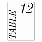 kühne minimale zeitgenössische Schwarz-weiße Hochz Tischnummer (Rückseite)