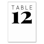 kühne Minimalistische Big Numbers Schwarz-weiß Wed Tischnummer (Vorderseite)