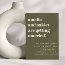 kühne Minimalistische Boho Olive Green Simple Wedd