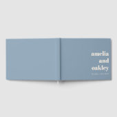 Kühne Minimalistische Dusty Blue Retro Custom Wedd Gästebuch (Voll)