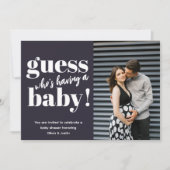 Kühne Minimalistische Foto Babydusche Einladung (Vorderseite)