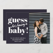 Kühne Minimalistische Foto Babydusche Einladung (Vorne/Hinten)