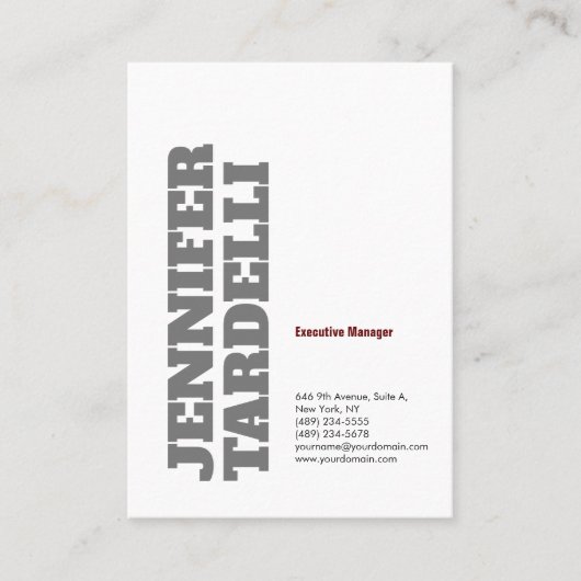 kühne Minimalistische Moderne Visitenkarte (Vorderseite)