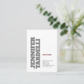 kühne Minimalistische Moderne Visitenkarte (Stehend Vorderseite)