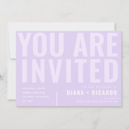 kühne Minimalistische Typografie Lilac Lavender We Einladung