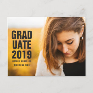 Kühne moderne 2019-Absolventin Einladungspostkarte
