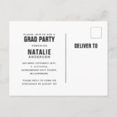 Kühne moderne 2019-Absolventin Einladungspostkarte (Rückseite)