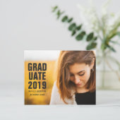 Kühne moderne 2019-Absolventin Einladungspostkarte (Stehend Vorderseite)