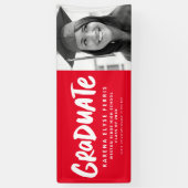 Kühne moderne Absolvent ein Foto roter Abschluss Banner (Vertikal)