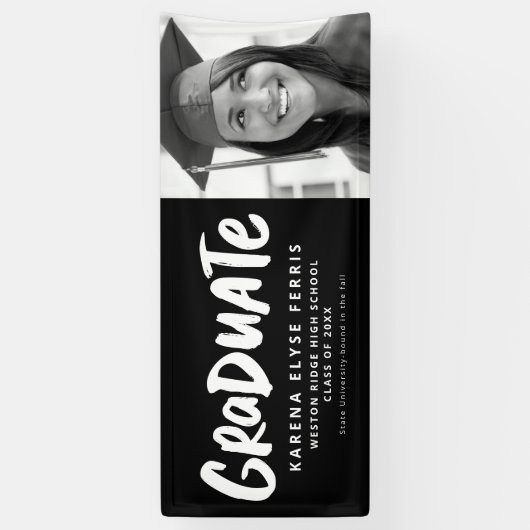 Kühne moderne Absolvent ein Foto Schwarz-Weiß Banner (Vertikal)